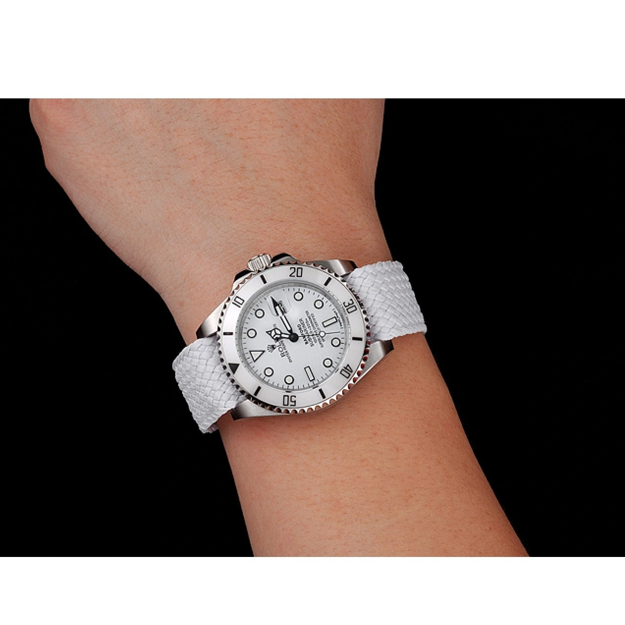 Good copy rolex watches Fabric Dial White Submariner 1453867 White Rolex Bracelet Bamford 1026